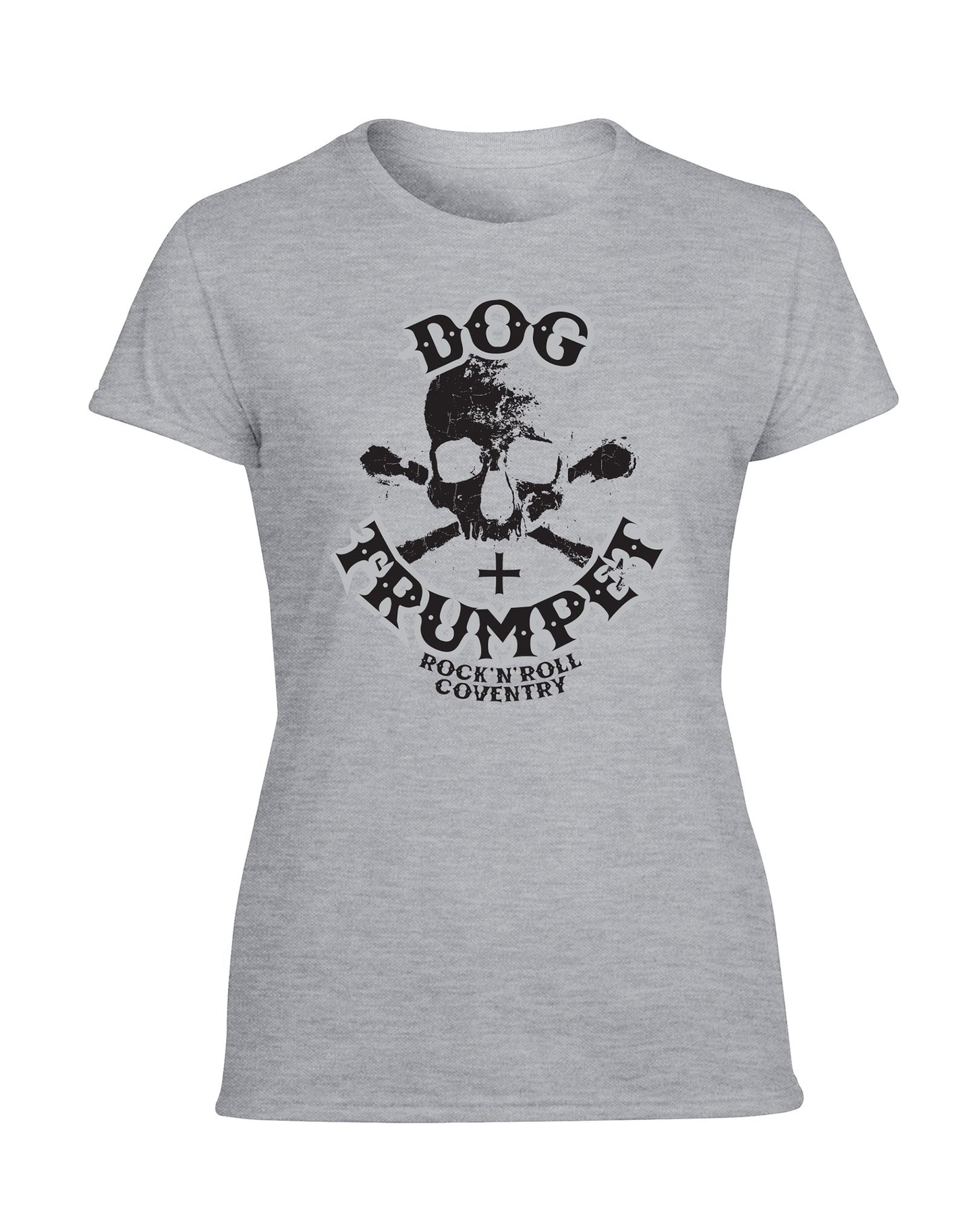 Dog & Trumpet (with skull) ladies fit t-shirt- various colours - Dirty Stop Outs