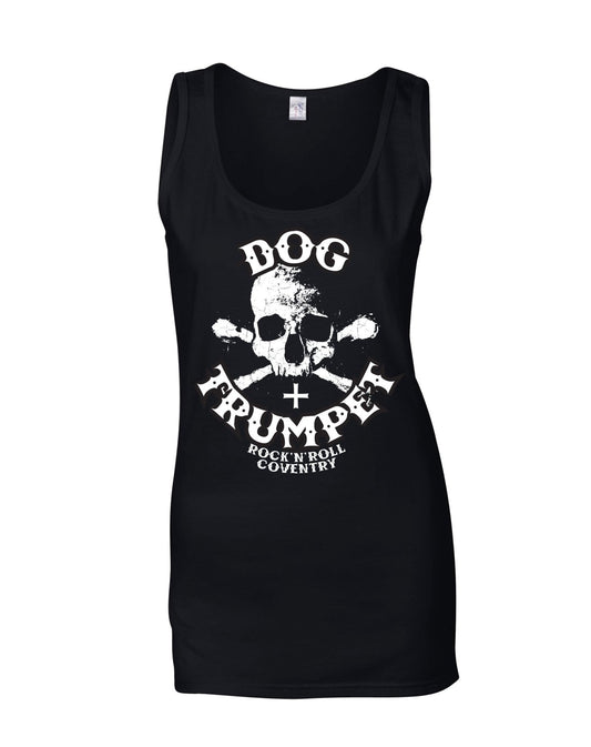 Dog & Trumpet (with skull) ladies fit vest - various colours - Dirty Stop Outs