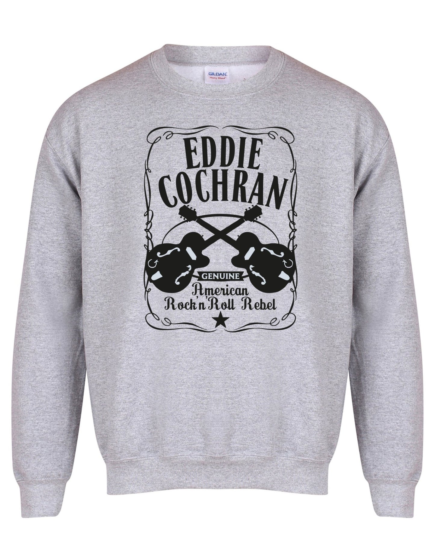 Eddie Cochran - cross Gretsch guitars - unisex sweatshirt - various colours - Dirty Stop Outs