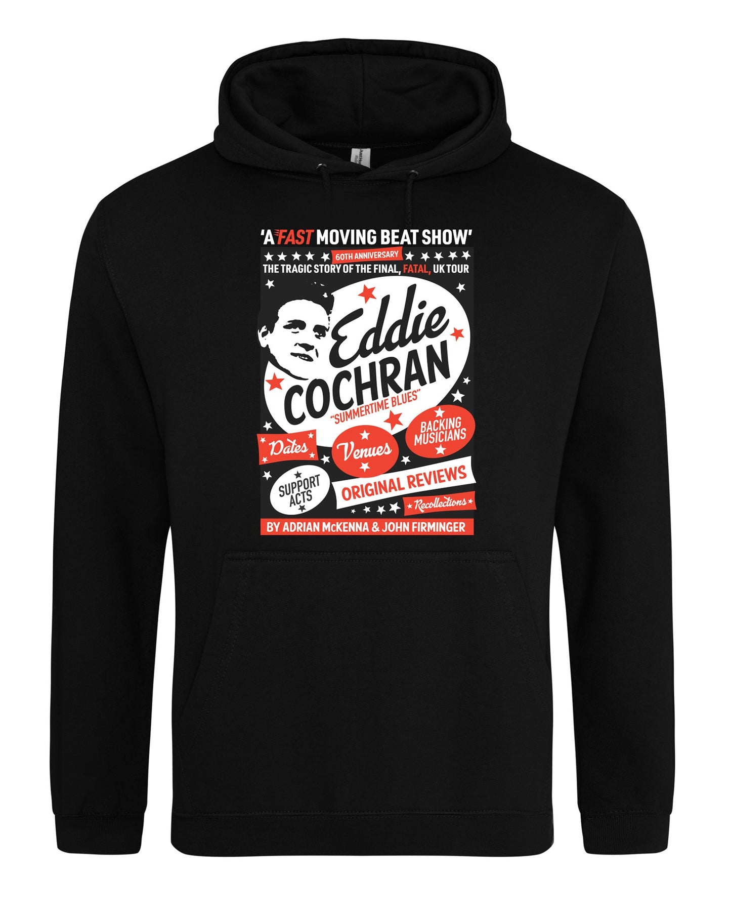 Eddie Cochran: Fast Moving Beat Show unisex fit hoodie - various colours - Dirty Stop Outs