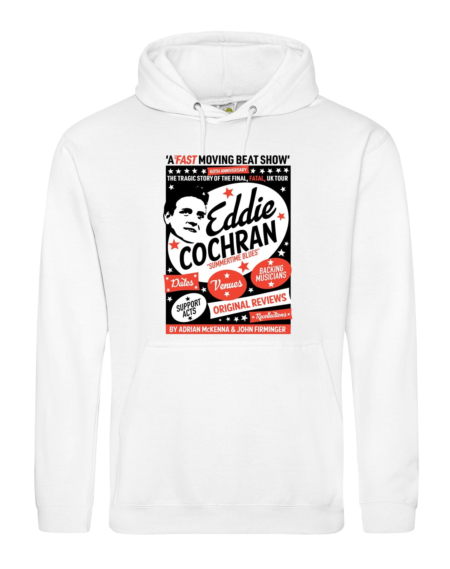 Eddie Cochran: Fast Moving Beat Show unisex fit hoodie - various colours - Dirty Stop Outs