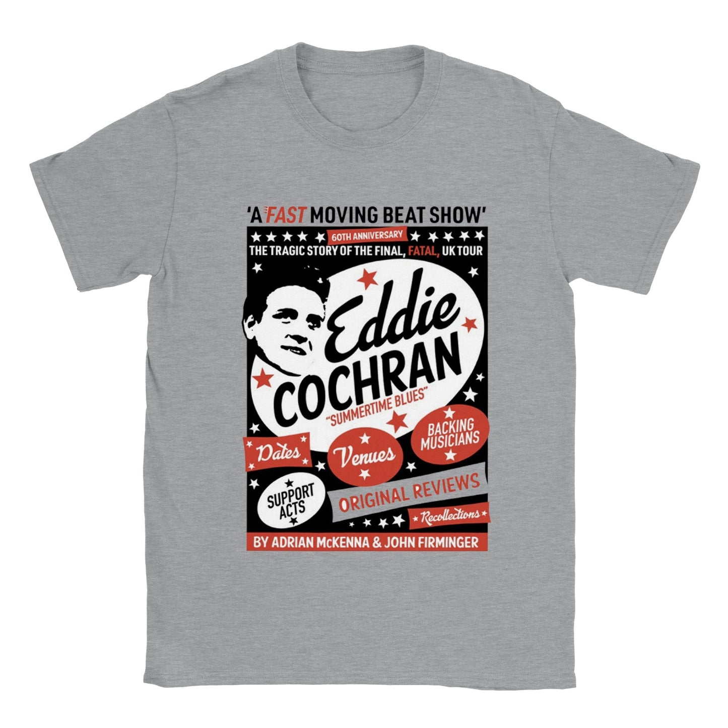 Eddie Cochran: Fast Moving Beat Show unisex fit T-shirt - various colours - Dirty Stop Outs