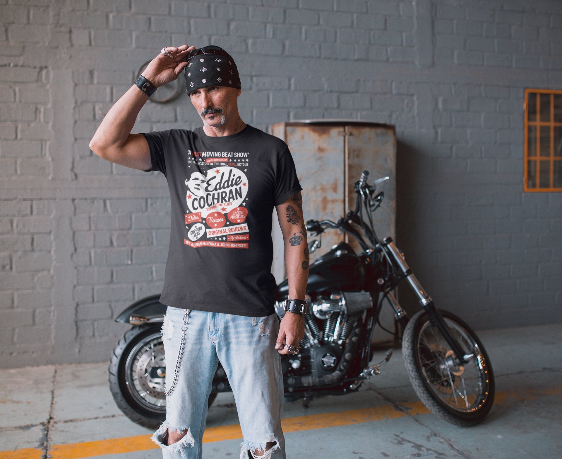 Eddie Cochran: Fast Moving Beat Show unisex fit T-shirt - various colours - Dirty Stop Outs