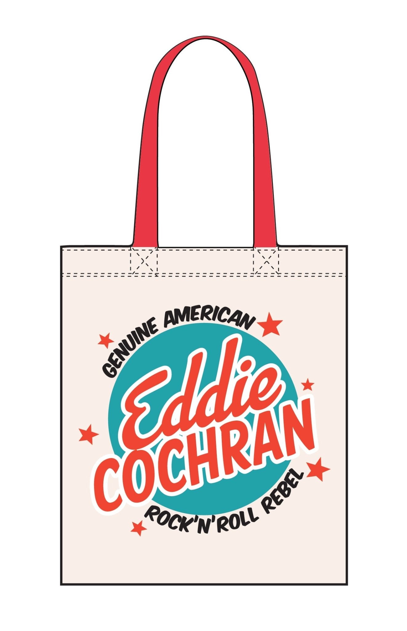 Eddie Cochran - rock'n'roll rebel - canvas tote bag - Dirty Stop Outs