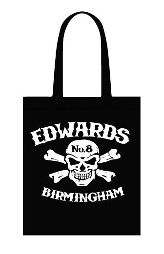 Edwards No. 8 rock bar skull/crossbones canvas tote bag - Dirty Stop Outs