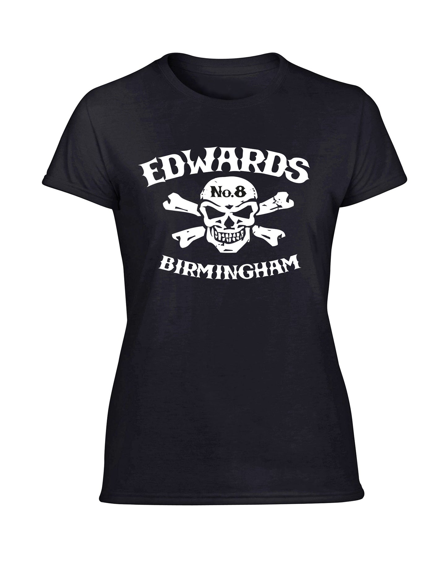 Edwards No. 8 skull/crossbones ladies fit T-shirt - various colours - Dirty Stop Outs