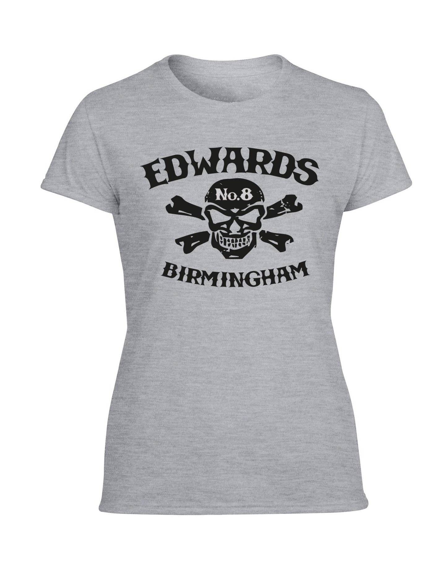 Edwards No. 8 skull/crossbones ladies fit T-shirt - various colours - Dirty Stop Outs