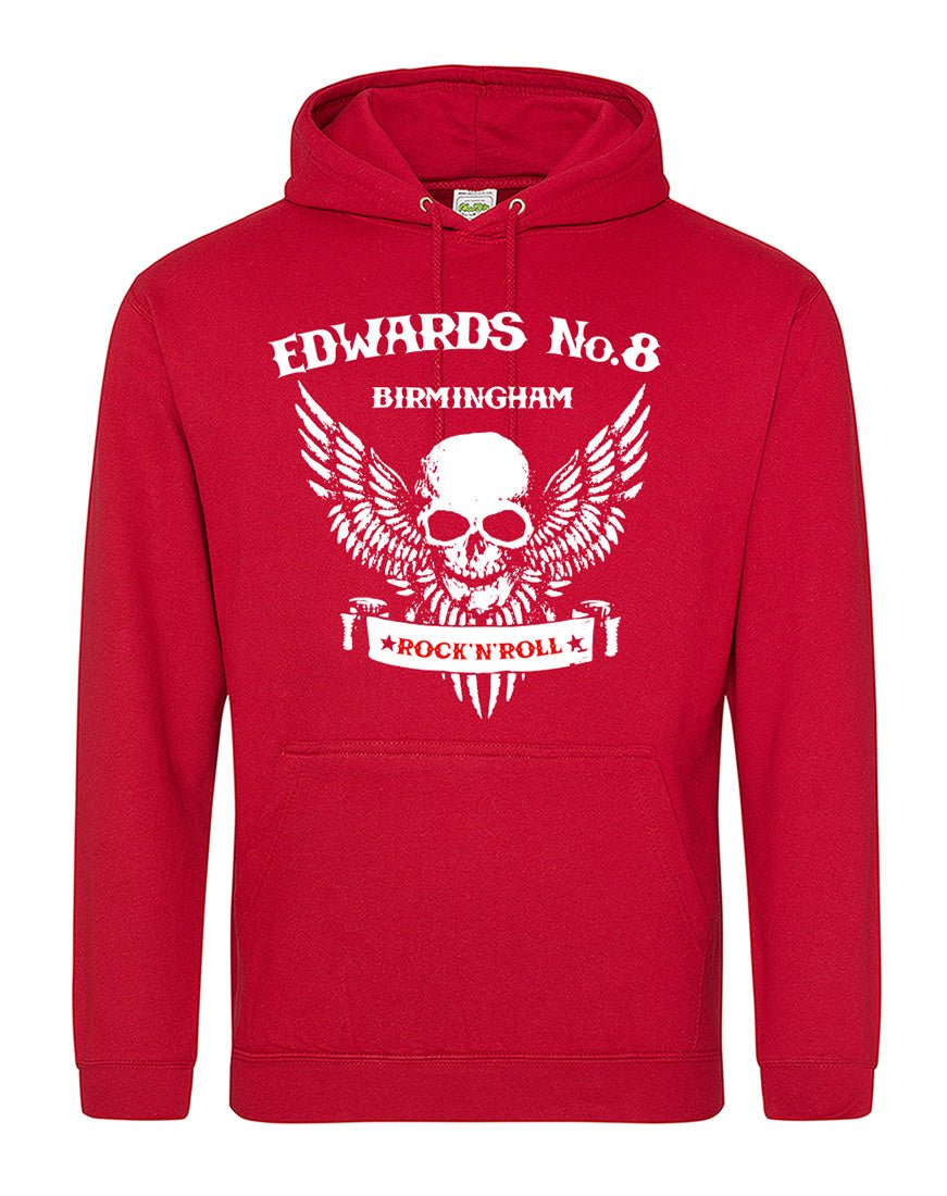 Edwards No. 8 skull/wings unisex hoodie - various colours - Dirty Stop Outs