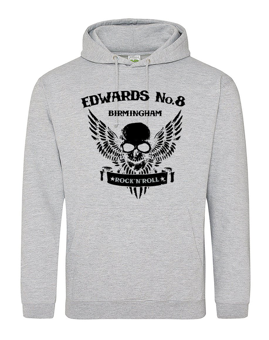 Edwards No. 8 skull/wings unisex hoodie - various colours - Dirty Stop Outs