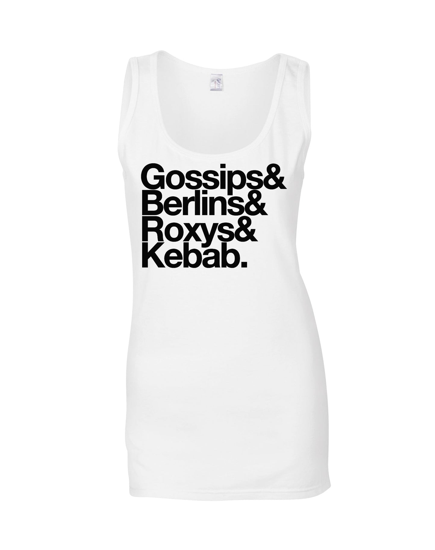 Gossips ladies fit vest - various colours - Dirty Stop Outs