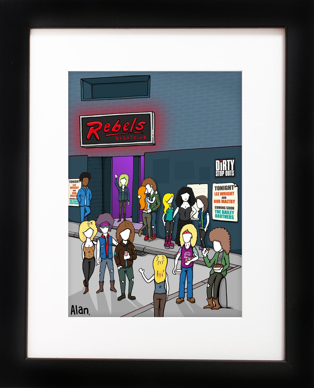 Rebels - limited edition signed Alan Pennington art print - framed - Dirty Stop Outs