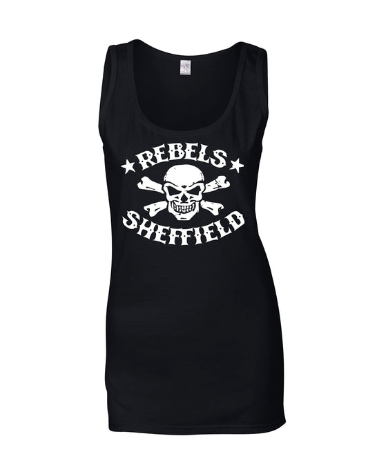 Rebels skull crossbones ladies fit vest - various colours - Dirty Stop Outs