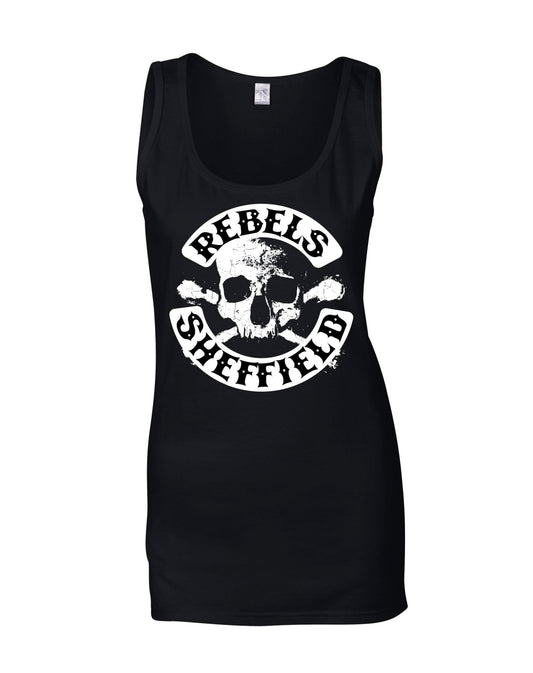 Rebels Skull ladies fit vest - various colours - Dirty Stop Outs
