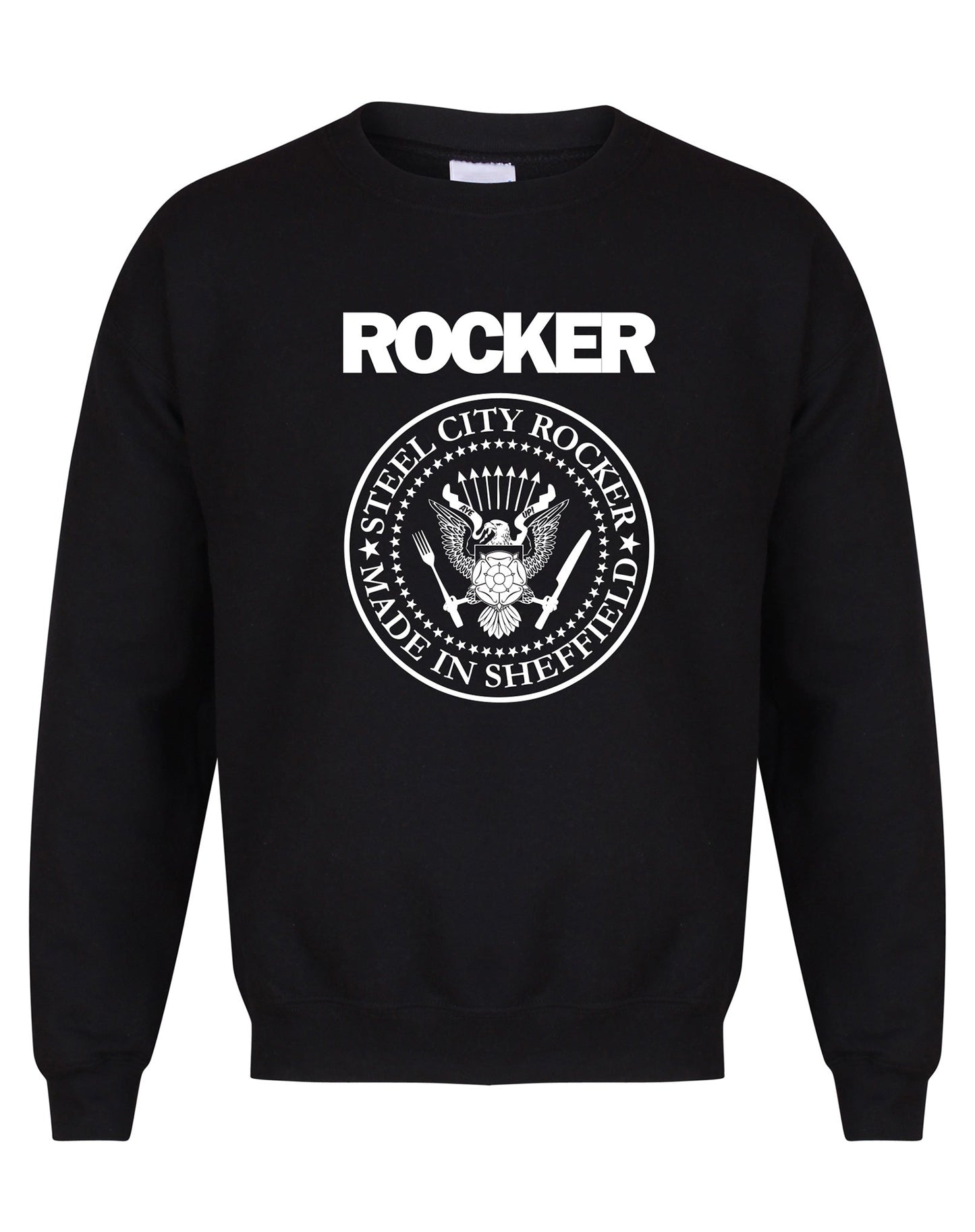 Steel City Rocker - Ramones design - unisex fit sweatshirt - various colours - Dirty Stop Outs