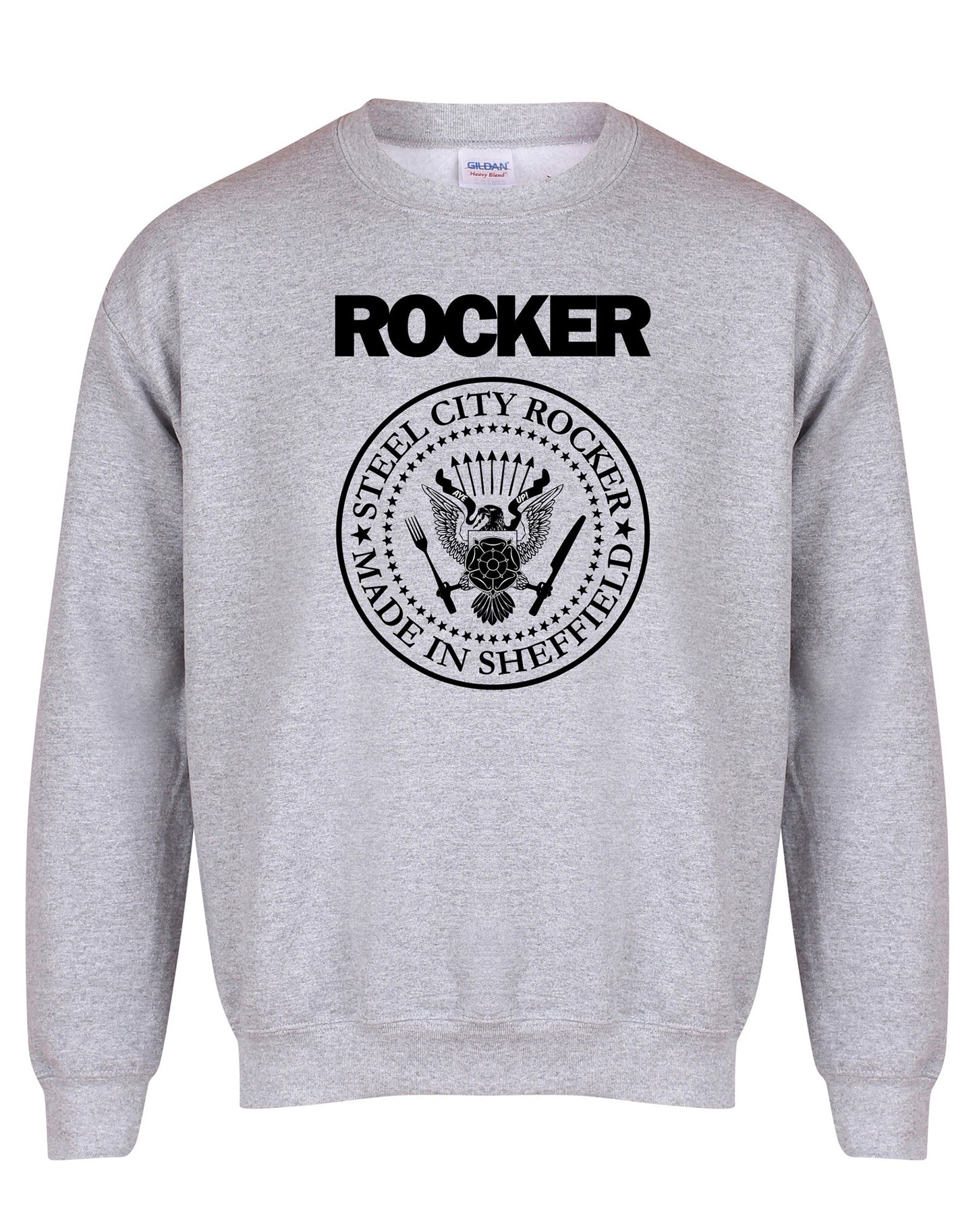 Steel City Rocker - Ramones design - unisex fit sweatshirt - various colours - Dirty Stop Outs