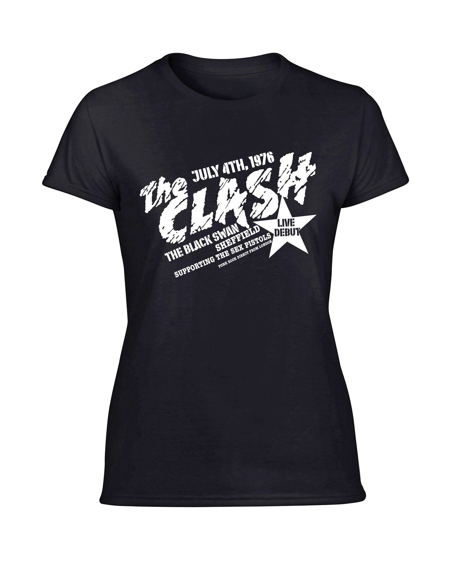 The Clash at the Black Swan ladies fit t-shirt- various colours - Dirty Stop Outs