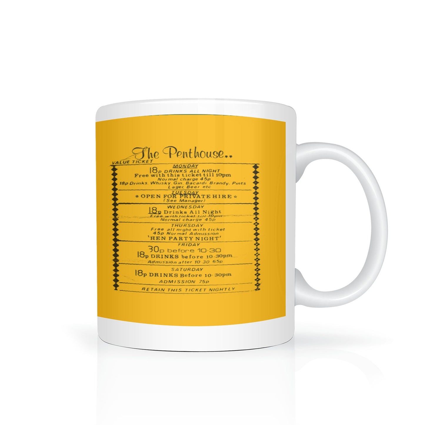 The Penthouse (flyer) mug - Dirty Stop Outs