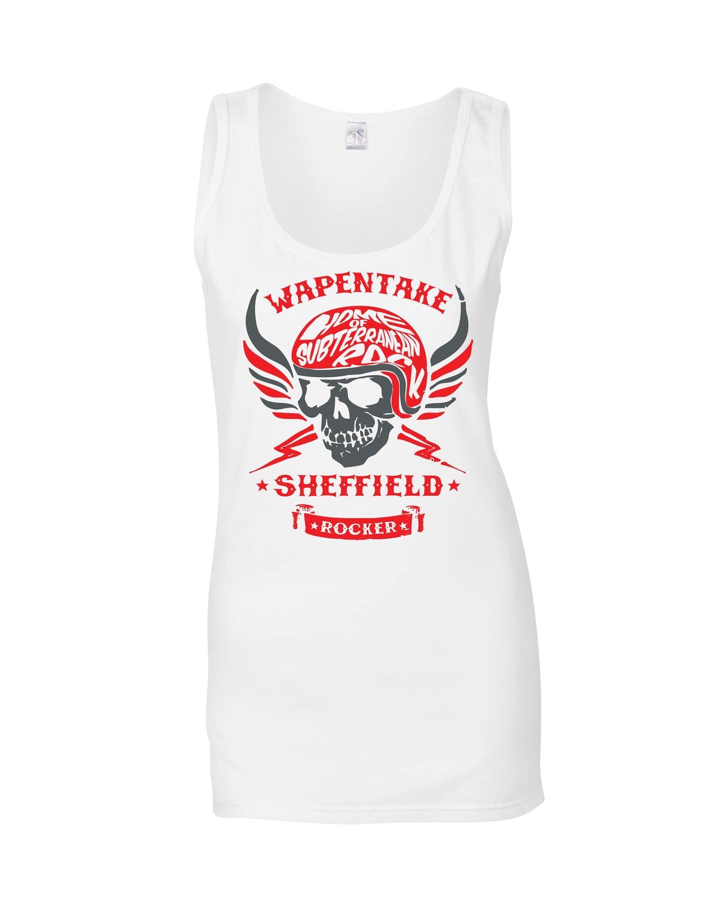 Wapentake biker skull ladies fit vest - various colours - Dirty Stop Outs