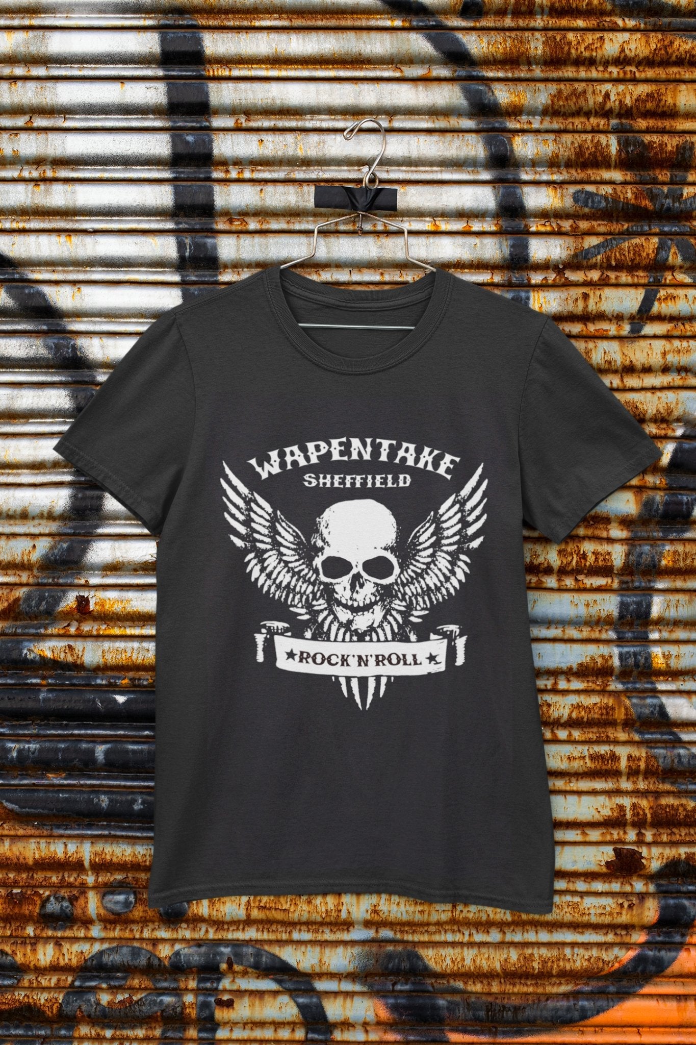 Sheffield t shirt - Wapentake skull/wings unisex fit T - shirt - re - discover your inner rock star - Dirty Stop Outs