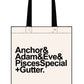 Anchor to Adam & Eve canvas tote bag - Dirty Stop Outs