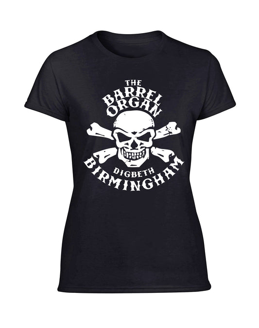 Barrel Organ skull/crossbones ladies fit T-shirt - various colours - Dirty Stop Outs