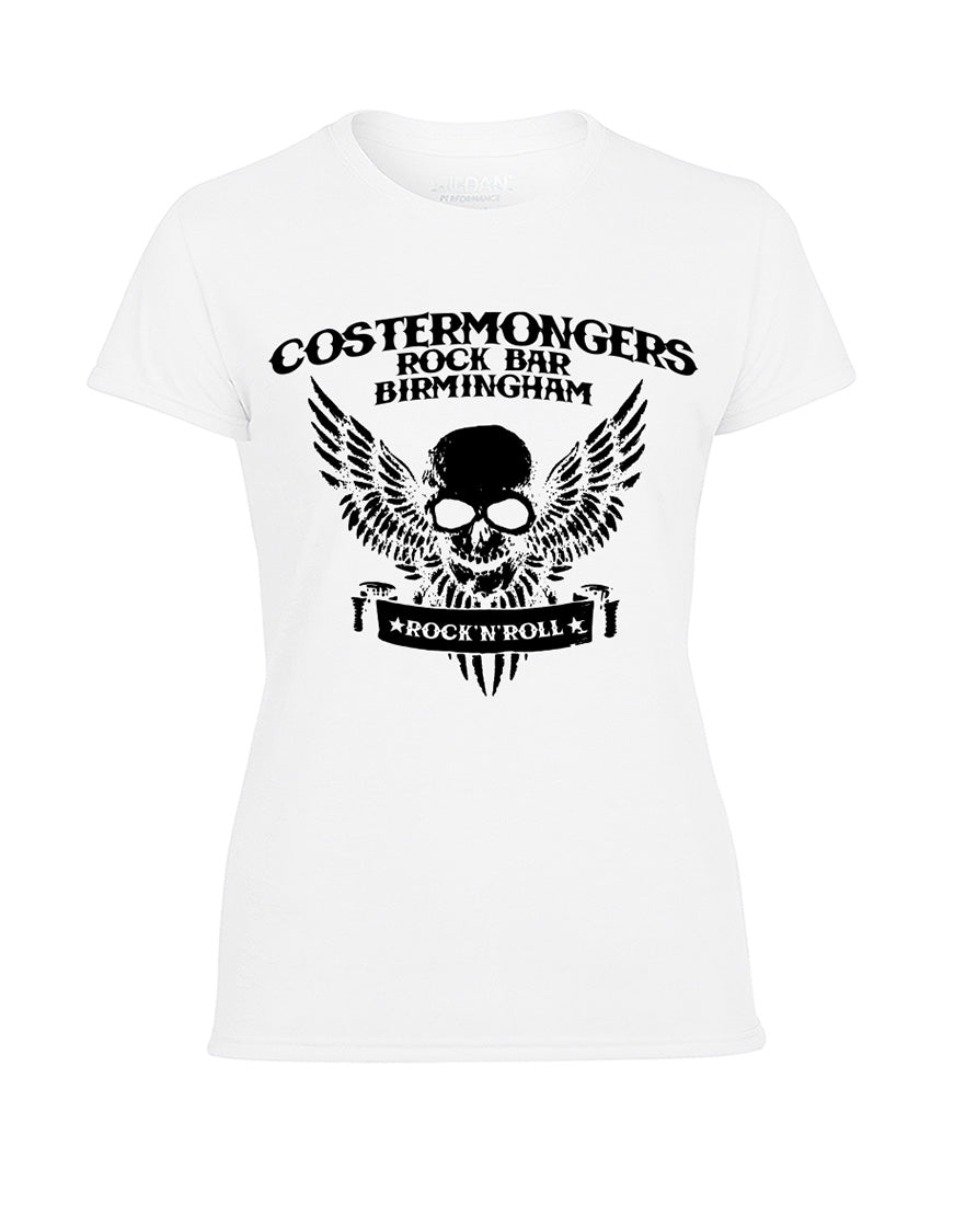 Costermongers rock bar skull/wings ladies fit T-shirt - various colours - Dirty Stop Outs