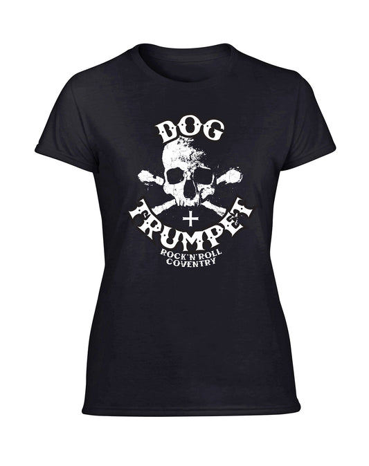 Dog & Trumpet (with skull) ladies fit t-shirt- various colours - Dirty Stop Outs