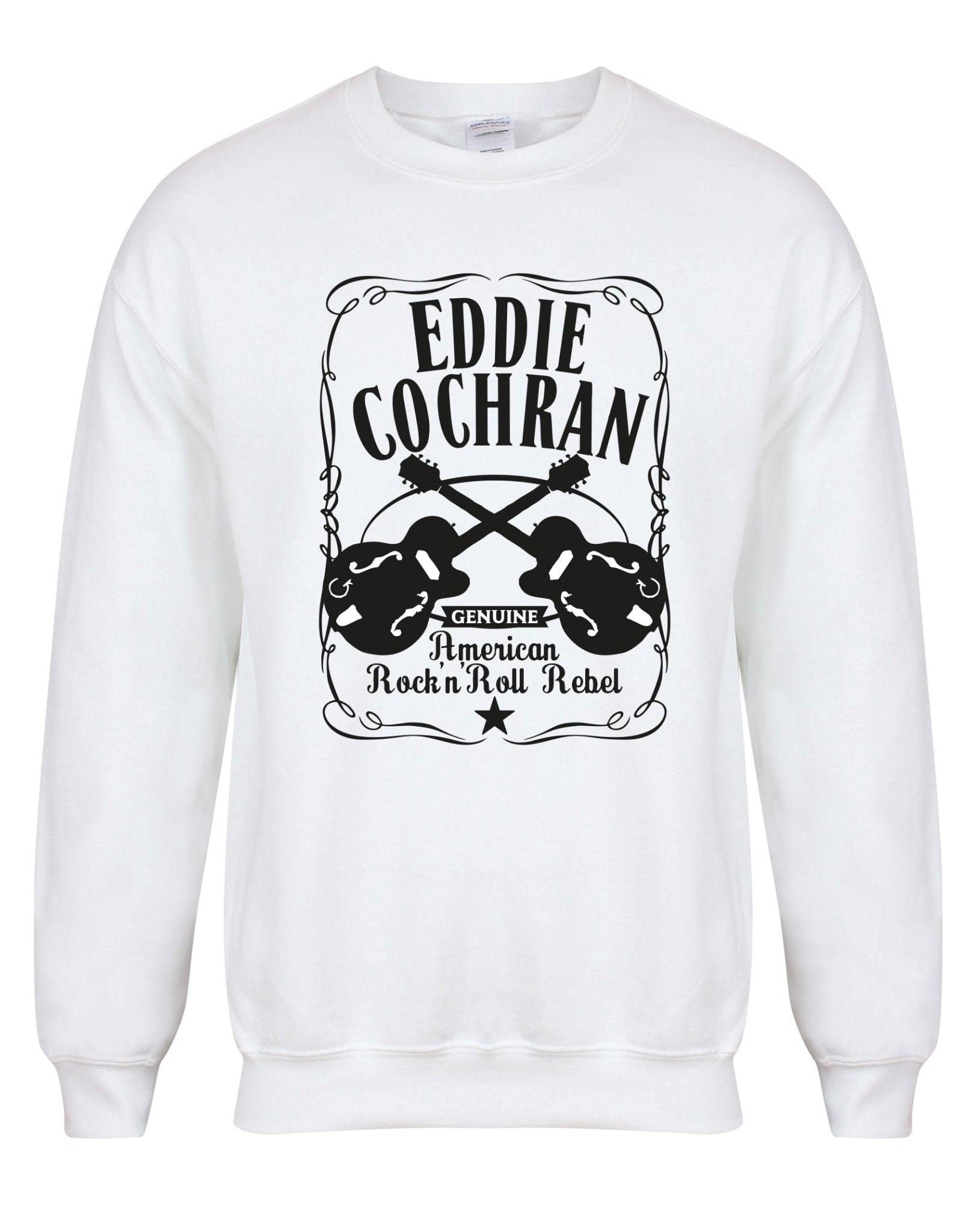 Eddie Cochran - cross Gretsch guitars - unisex sweatshirt - various colours - Dirty Stop Outs