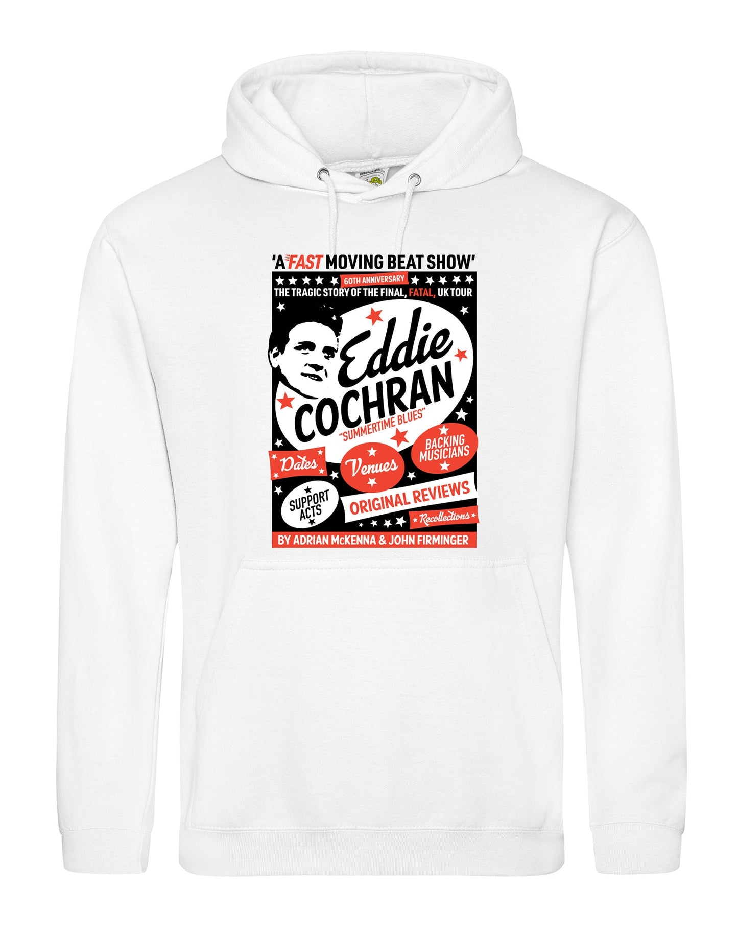 Eddie Cochran: Fast Moving Beat Show unisex fit hoodie - various colours - Dirty Stop Outs