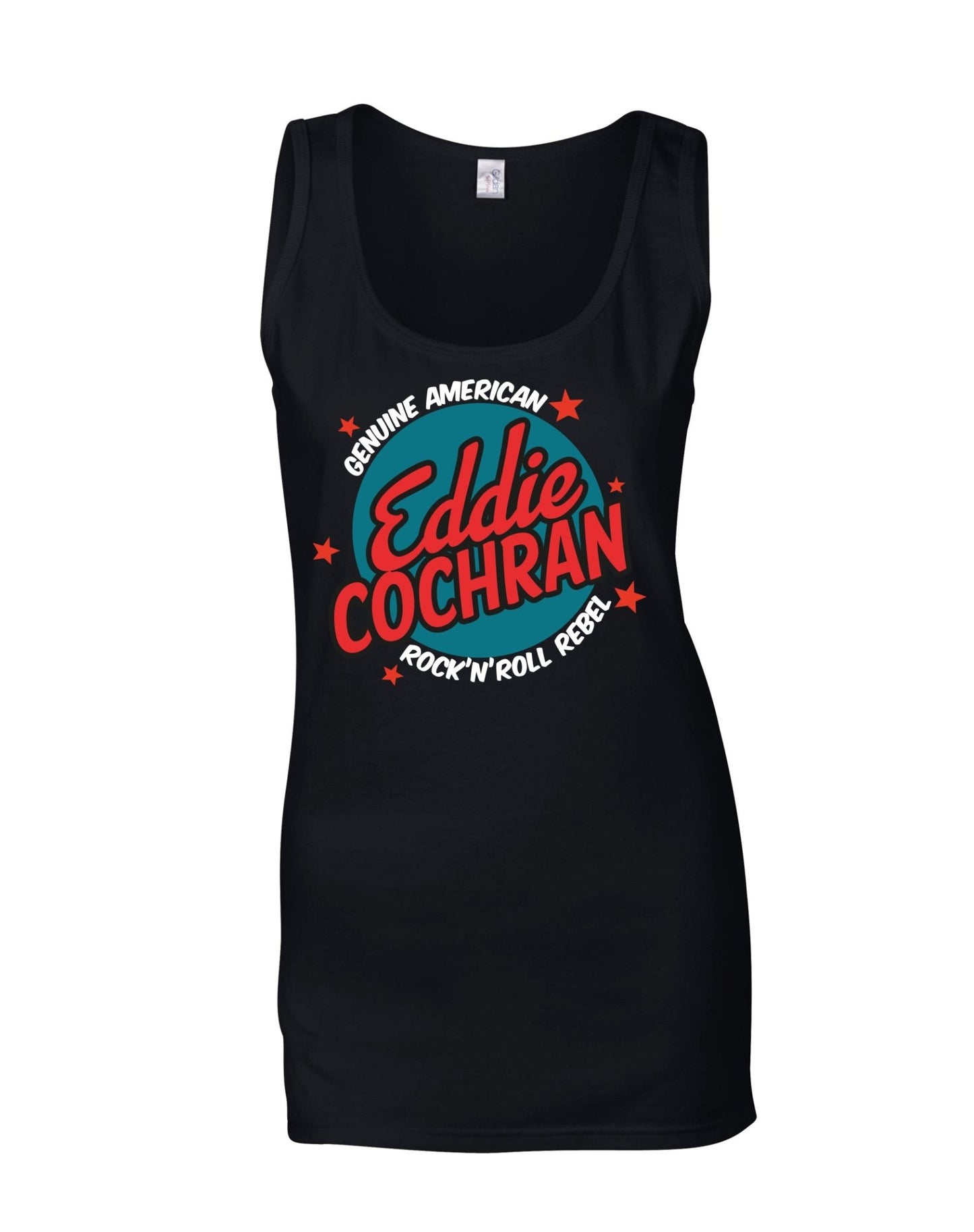 Eddie Cochran - rock'n'roll rebel - ladies fit vest - various colours - Dirty Stop Outs