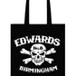 Edwards No. 8 rock bar skull/crossbones canvas tote bag - Dirty Stop Outs