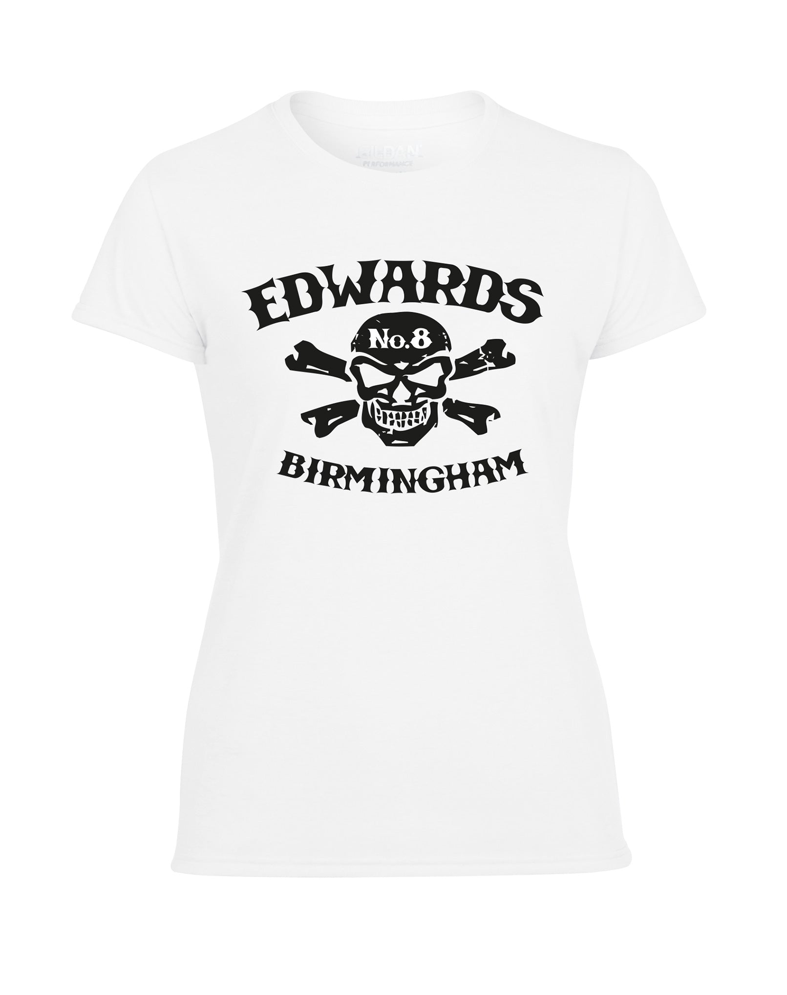 Edwards No. 8 skull/crossbones ladies fit T-shirt - various colours - Dirty Stop Outs