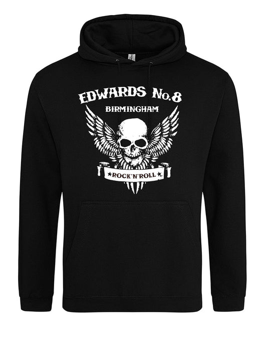 Edwards No. 8 skull/wings unisex hoodie - various colours - Dirty Stop Outs