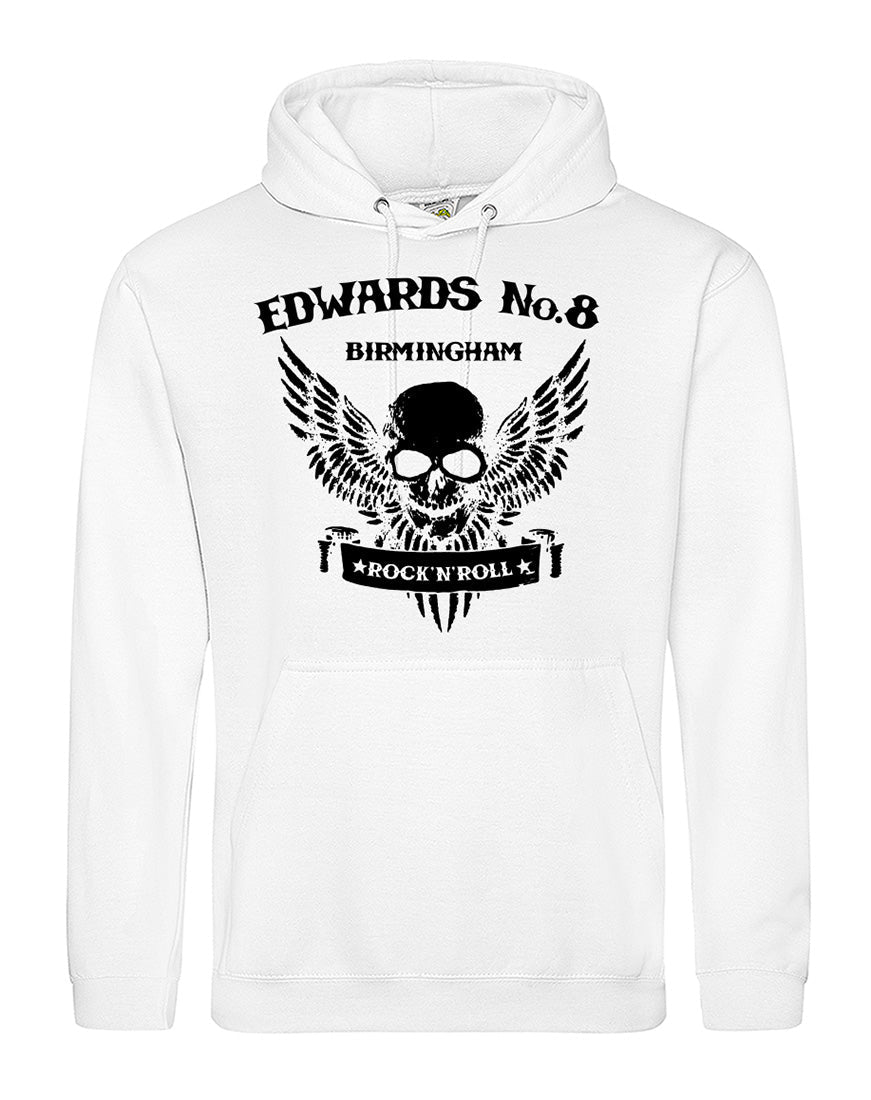 Edwards No. 8 skull/wings unisex hoodie - various colours - Dirty Stop Outs