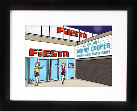 Fiesta cabaret club - signed Alan Pennington art print - framed - Dirty Stop Outs