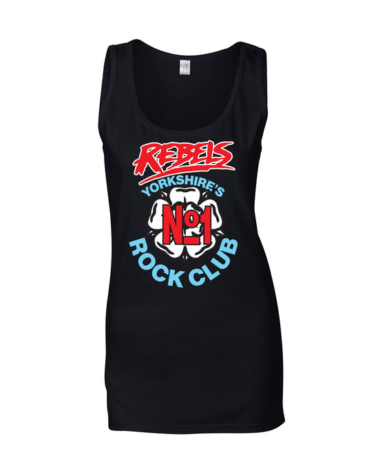 Rebels No. 1 rock club ladies fit vest - various colours - Dirty Stop Outs