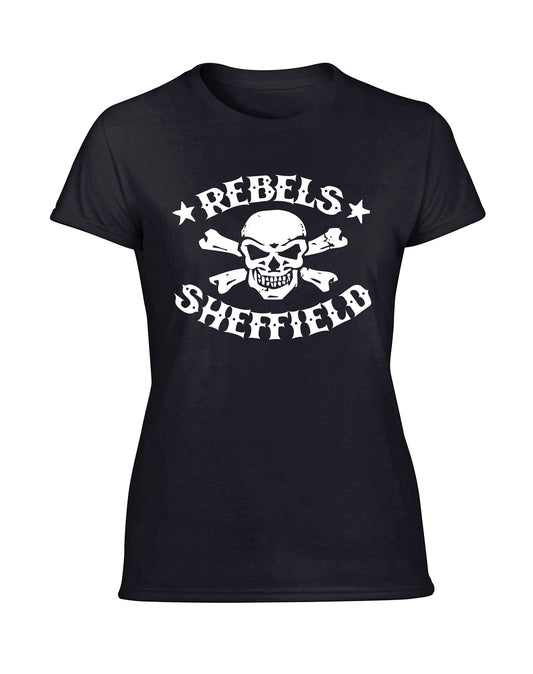 Rebels skull crossbones ladies fit T-shirt - various colours - Dirty Stop Outs