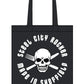 Steel City Rocker - skull and cross-cutlery - canvas tote bag - Dirty Stop Outs