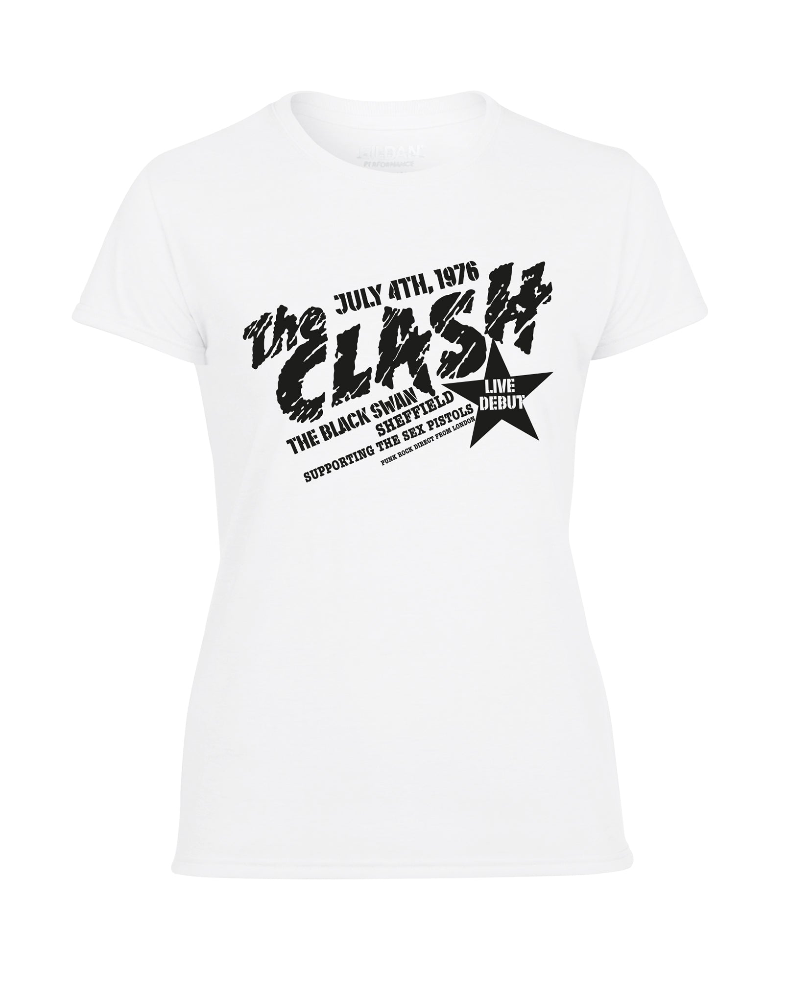 The Clash at the Black Swan ladies fit t-shirt- various colours - Dirty Stop Outs