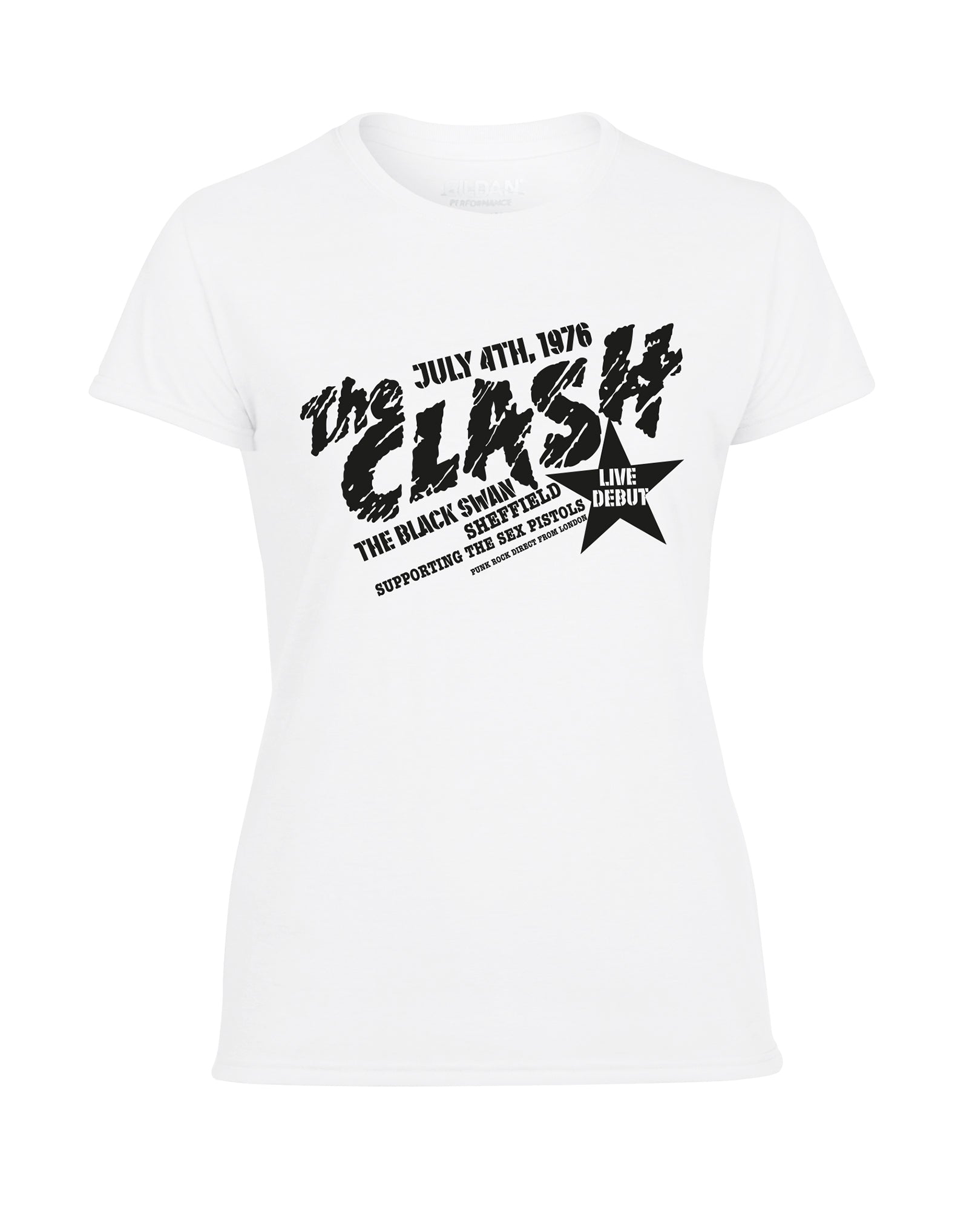 The Clash at the Black Swan ladies fit t-shirt- various colours – Dirty  Stop Outs