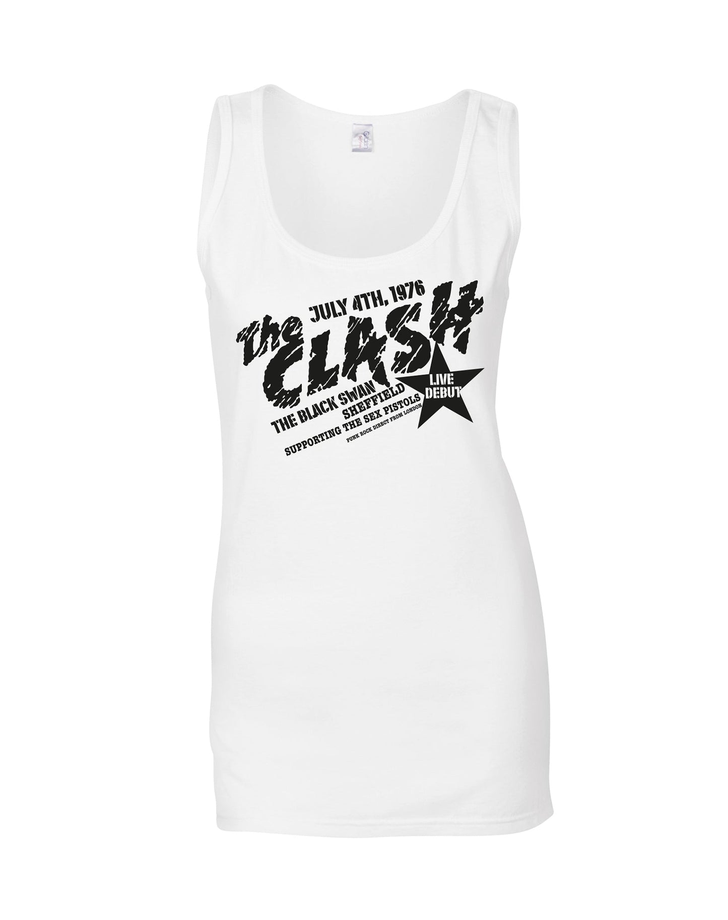 The Clash at the Black Swan ladies fit vest - various colours. - Dirty Stop Outs