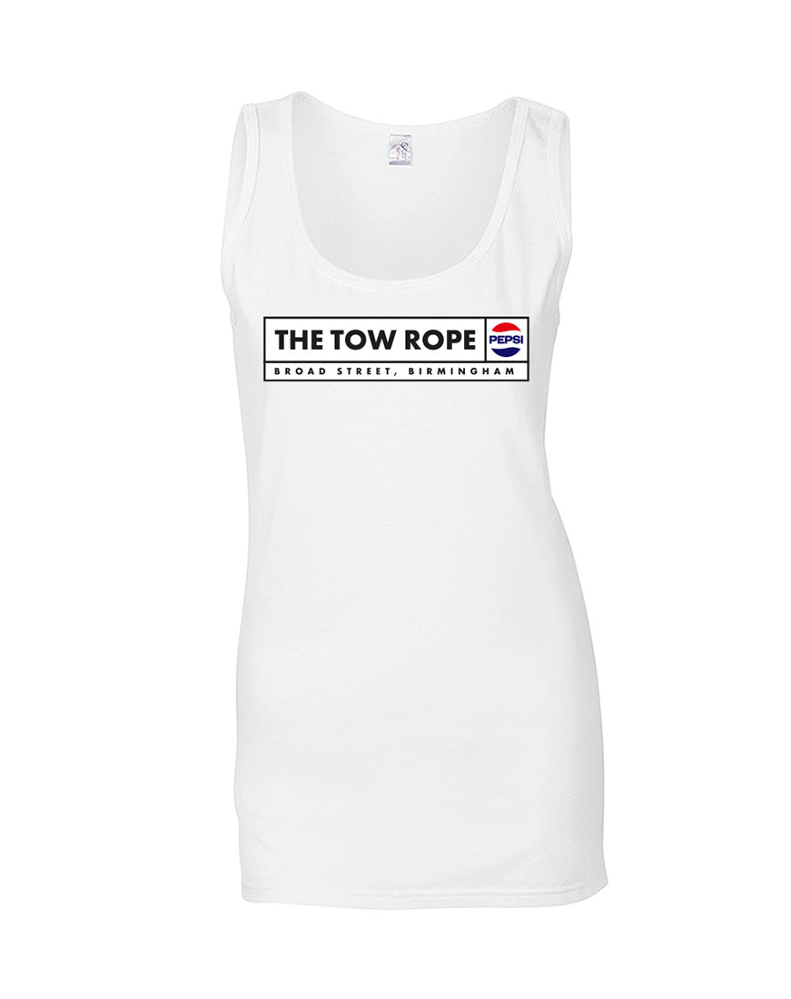 Tow Rope ladies fit vest - in white - Dirty Stop Outs
