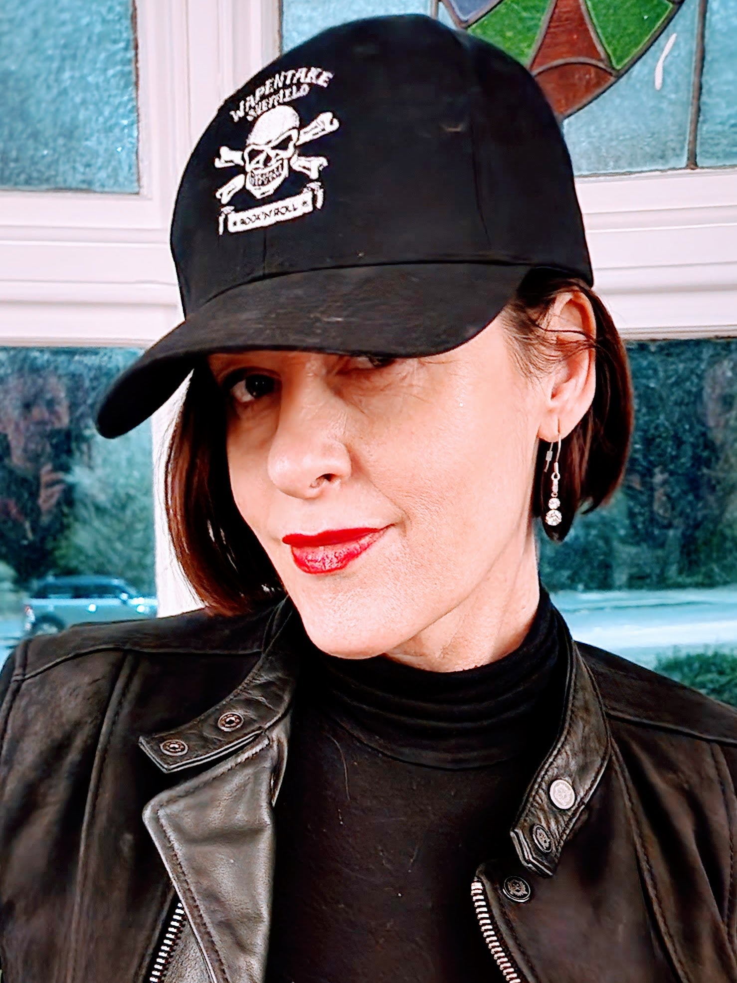 Baseball cap with skull and sale crossbones