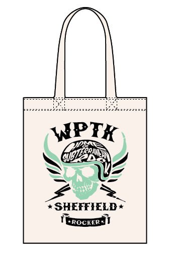 WPTK (Wapentake) biker skull canvas tote bag - Dirty Stop Outs